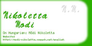 nikoletta modi business card